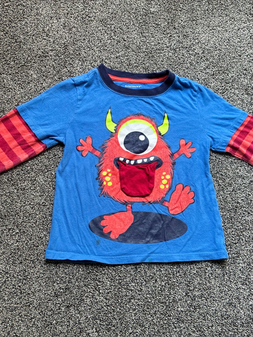 Healthtex Toddler Boy Little Monster Tongue Long Sleeve Tee, Size 4T